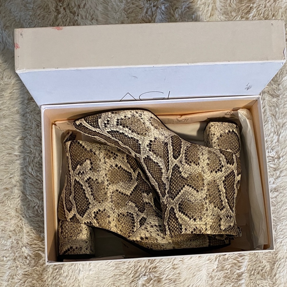 AGL Snake Skin Booties